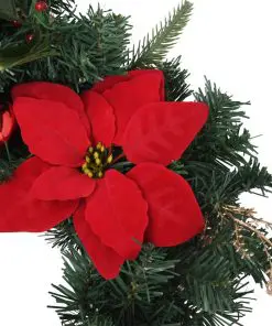 vidaXL Christmas Garland with LED Lights Green 2.7 m PVC