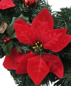 vidaXL Christmas Garland with LED Lights Green 2.7 m PVC