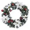 vidaXL Christmas Wreath with LED Lights Green 60 cm PVC