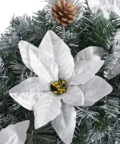 vidaXL Christmas Wreath with LED Lights Green 60 cm PVC