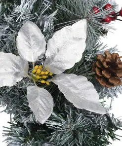 vidaXL Christmas Wreath with LED Lights Green 60 cm PVC