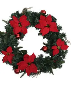vidaXL Christmas Wreath with LED Lights Green 60 cm PVC