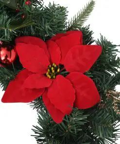 vidaXL Christmas Wreath with LED Lights Green 60 cm PVC