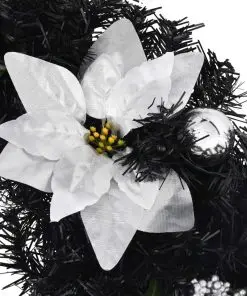 vidaXL Christmas Wreath with LED Lights Black 60 cm PVC