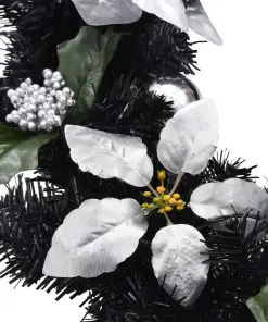 vidaXL Christmas Wreath with LED Lights Black 60 cm PVC