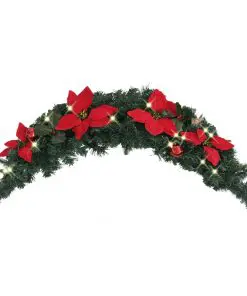 vidaXL Christmas Arch with LED Lights Green 90 cm PVC