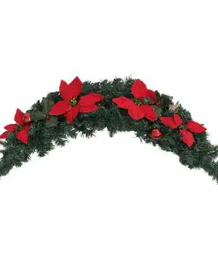 vidaXL Christmas Arch with LED Lights Green 90 cm PVC