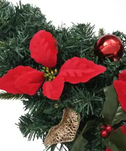 vidaXL Christmas Arch with LED Lights Green 90 cm PVC