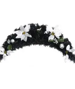 vidaXL Christmas Arch with LED Lights Black 90 cm PVC