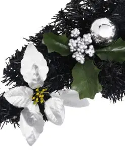 vidaXL Christmas Arch with LED Lights Black 90 cm PVC