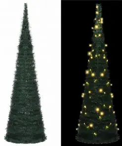 vidaXL Pop-up String Artificial Christmas Tree with LED Green 150 cm