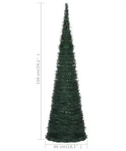 vidaXL Pop-up String Artificial Christmas Tree with LED Green 150 cm