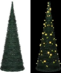 vidaXL Pop-up String Artificial Christmas Tree with LED Green 180 cm