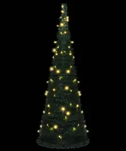 vidaXL Pop-up String Artificial Christmas Tree with LED Green 180 cm