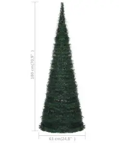 vidaXL Pop-up String Artificial Christmas Tree with LED Green 180 cm