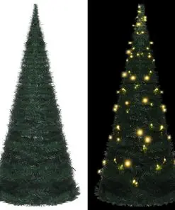 vidaXL Pop-up String Artificial Christmas Tree with LED Green 210 cm