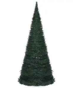 vidaXL Pop-up String Artificial Christmas Tree with LED Green 210 cm