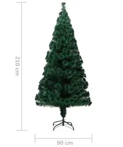 vidaXL Artificial Christmas Tree with Stand Green 210 cm PVC