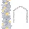 vidaXL Christmas Garland with LED Lights White 5 m PVC