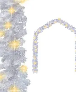 vidaXL Christmas Garland with LED Lights White 5 m PVC