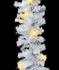 vidaXL Christmas Garland with LED Lights White 5 m PVC