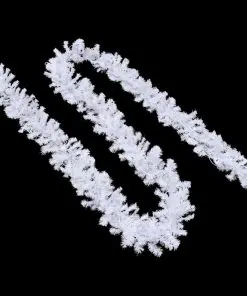 vidaXL Christmas Garland with LED Lights White 5 m PVC