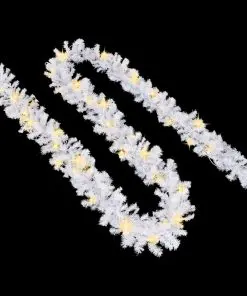 vidaXL Christmas Garland with LED Lights White 5 m PVC