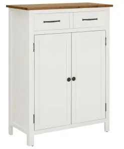vidaXL Shoe Cabinet 76x37x105 cm Solid Oak Wood