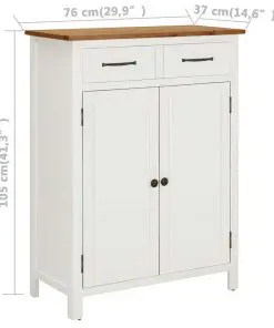 vidaXL Shoe Cabinet 76x37x105 cm Solid Oak Wood