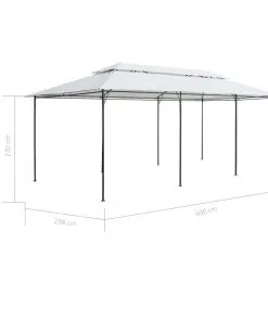 vidaXL Gazebo 600x298x270 cm White 180g/m²