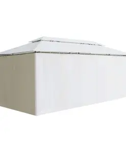 vidaXL Gazebo with Curtains 600x298x270 cm White 180g/m²