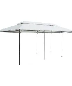 vidaXL Gazebo with Curtains 600x298x270 cm White 180g/m²