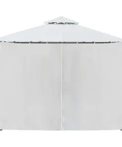 vidaXL Gazebo with Curtains 600x298x270 cm White 180g/m²