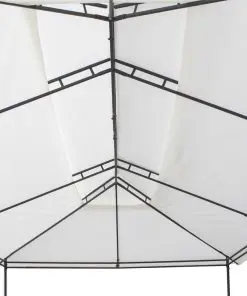 vidaXL Gazebo with Curtains 600x298x270 cm White 180g/m²