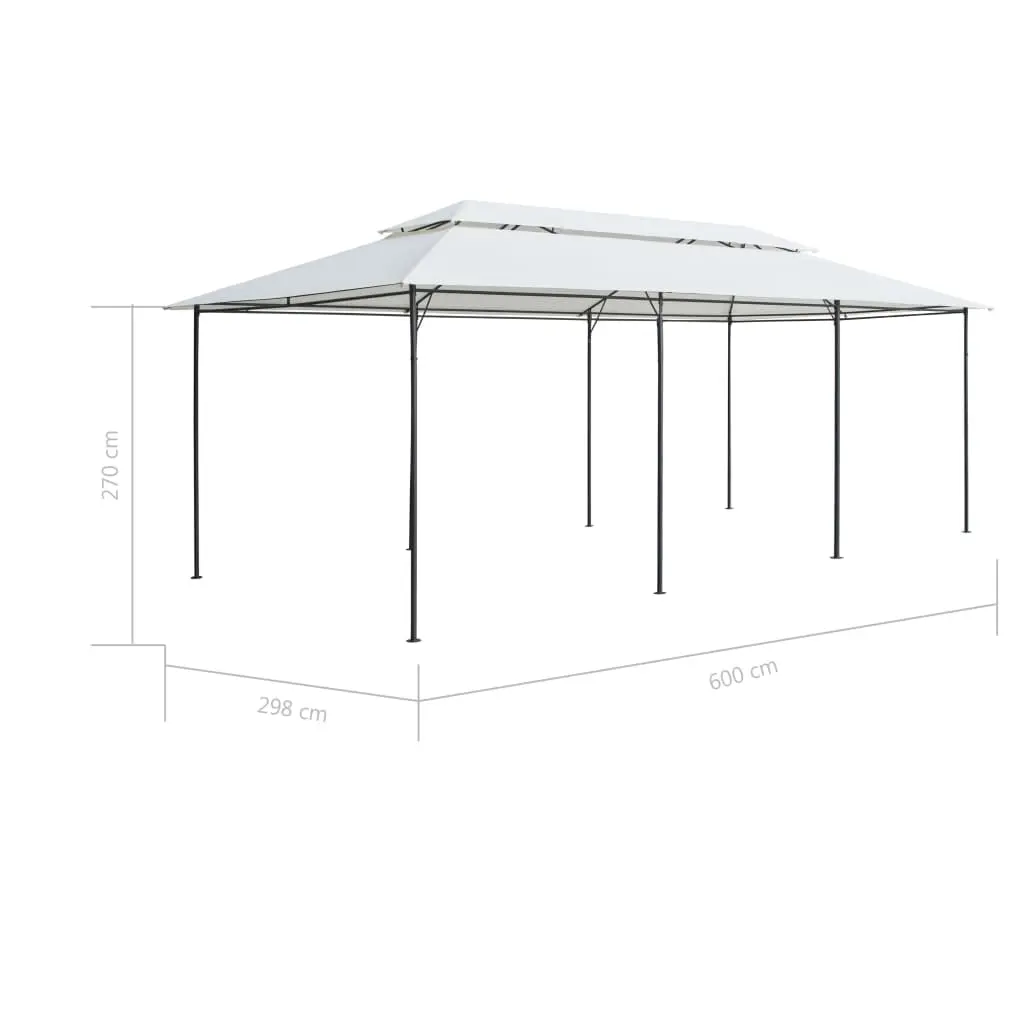 vidaXL Gazebo with Curtains 600x298x270 cm White 180g/m²