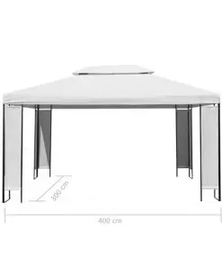 vidaXL Gazebo White 3×4 m