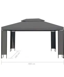 vidaXL Gazebo Anthracite 3×4 m