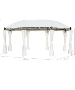 vidaXL Gazebo Cream White 5.3×3.5×2.65 m
