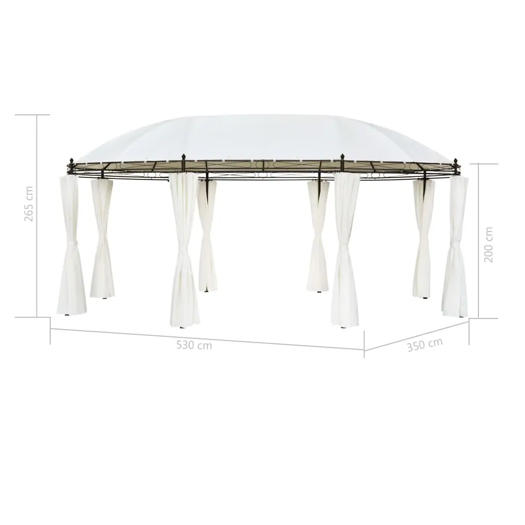 vidaXL Gazebo Cream White 5.3×3.5×2.65 m