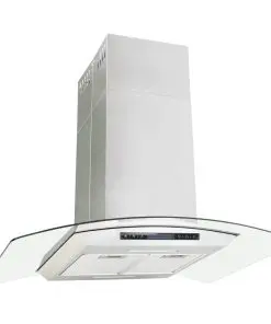 vidaXL Island Range Hood 90 cm LCD Display Touch Sensor 756 m³/h LED