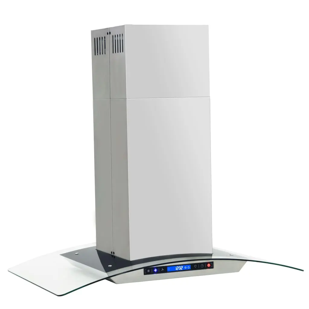 vidaXL Island Range Hood 90 cm LCD Display Touch Sensor 756 m³/h LED