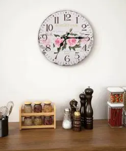vidaXL Vintage Wall Clock Flower 30 cm