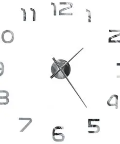 vidaXL 3D Wall Clock Modern Design 100 cm XXL Silver