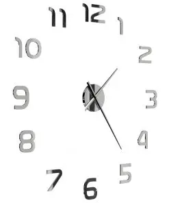 vidaXL 3D Wall Clock Modern Design 100 cm XXL Silver
