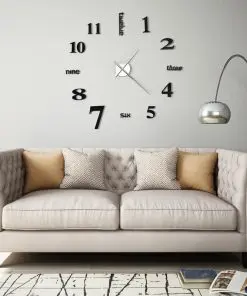 vidaXL 3D Wall Clock Modern Design 100 cm XXL Black