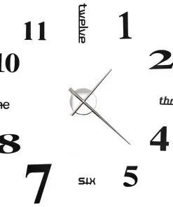 vidaXL 3D Wall Clock Modern Design 100 cm XXL Black