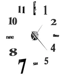 vidaXL 3D Wall Clock Modern Design 100 cm XXL Black