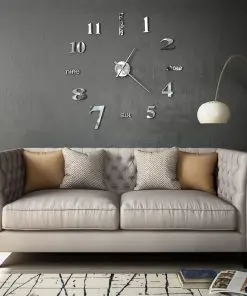 vidaXL 3D Wall Clock Modern Design 100 cm XXL Silver