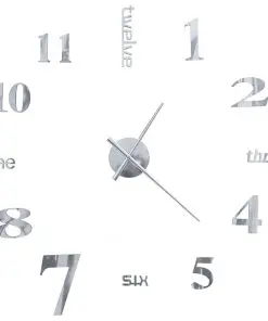 vidaXL 3D Wall Clock Modern Design 100 cm XXL Silver