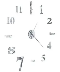 vidaXL 3D Wall Clock Modern Design 100 cm XXL Silver